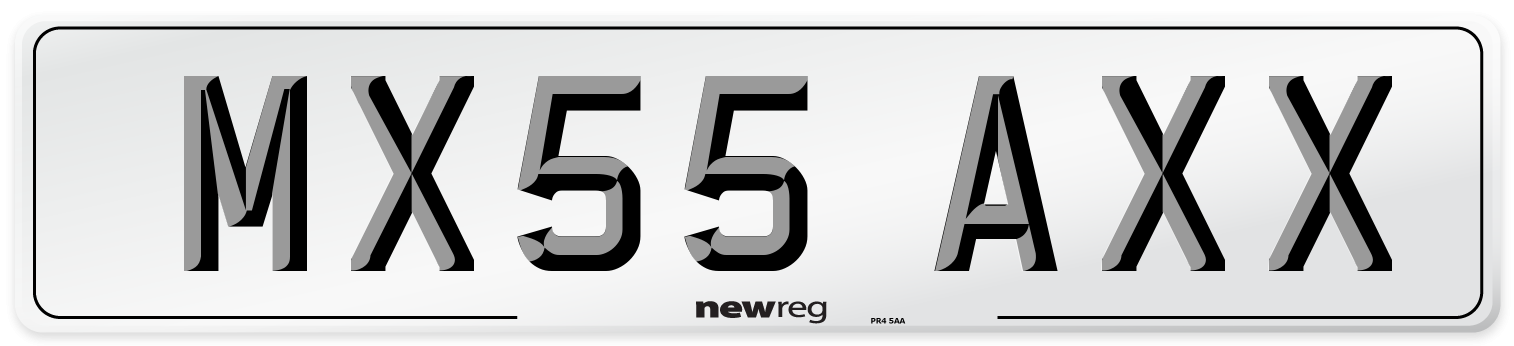 MX55 AXX Number Plate from New Reg